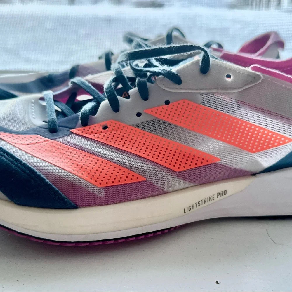 Adidas Adizero Adios 7 shoes, M7.5/W8.5, EUC - Picture 6 of 11